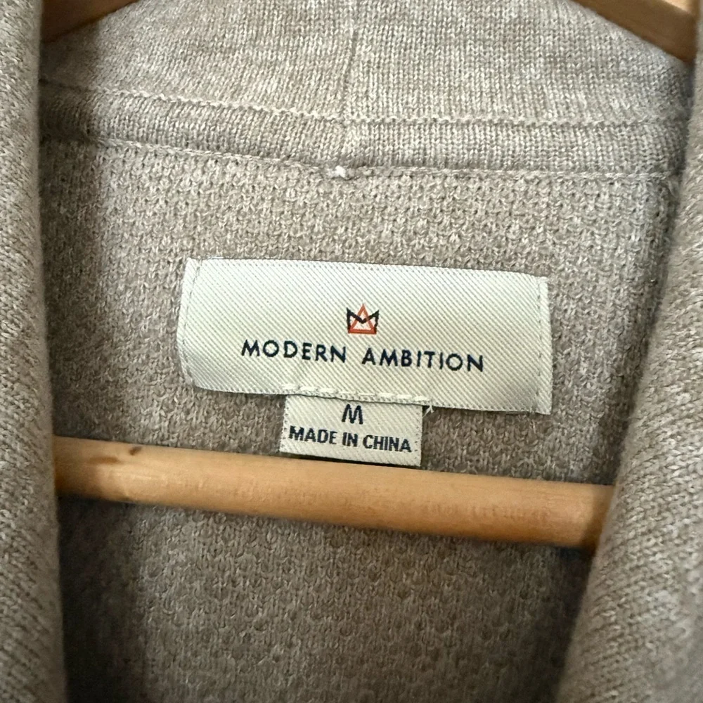 Modern Ambition Taupe Knit Zip Up Hooded Sweater